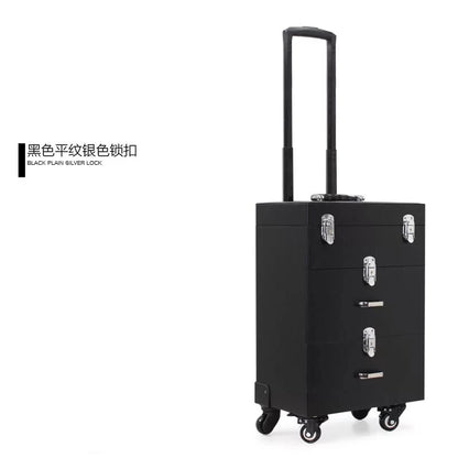 NEW Trolley luggage large Multi-layer Beauty make up bag box Suitcase capacity manicure Cosmetic case multifunct Rolling Luggage