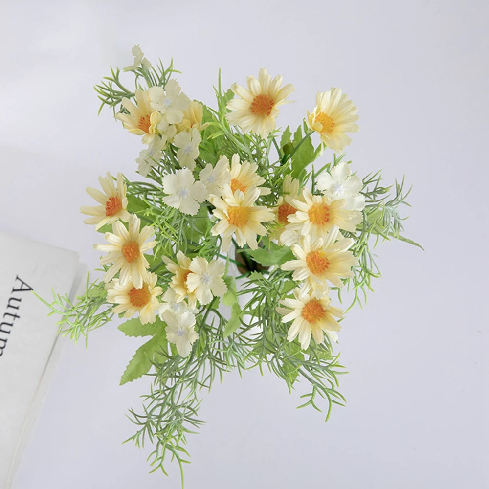 1PC Artificial Small Daisy Flower Bouquets Gerbera Fake Flowers Chamomile Silk Flowers for Wedding Home Decoration