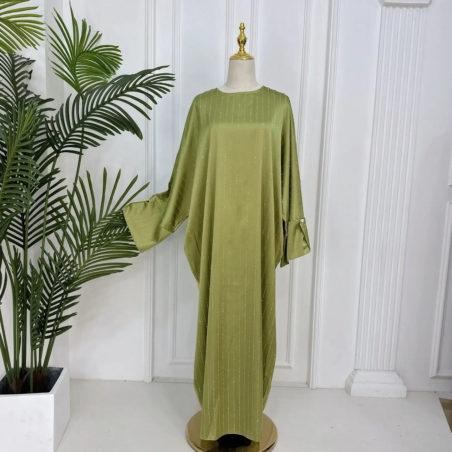 Abaya for Women Dubai Luxury Muslim Party Evening Dress Kaftan Femme Musulman Turkish Abayas Islamic Clothing Glitter Stripe