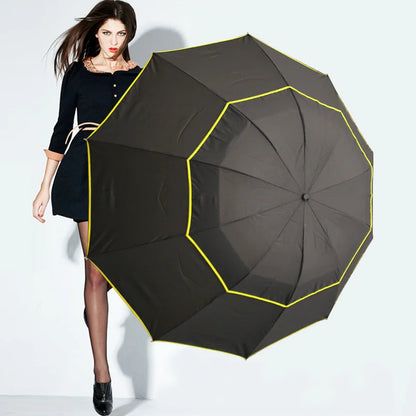 130cm Big Top Quality Umbrella Men Rain Woman Windproof Large Paraguas Male Women Sun 3 Floding Big Umbrella Outdoor Parapluie