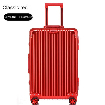 Suitcase 100% Aluminum Metal Password Trolley Luggage Suitcase Trip Cabin Carry-on 20/24/28/32 Inch Travel Bags Suitcases