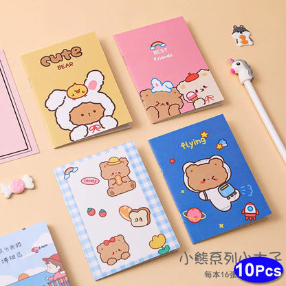 10Sets Retro Small Notebooks Kawaii A7 Blank Mini Cute Planner Diary Note Notepad Aesthetic Journal Kids Stationery Agenda Thing