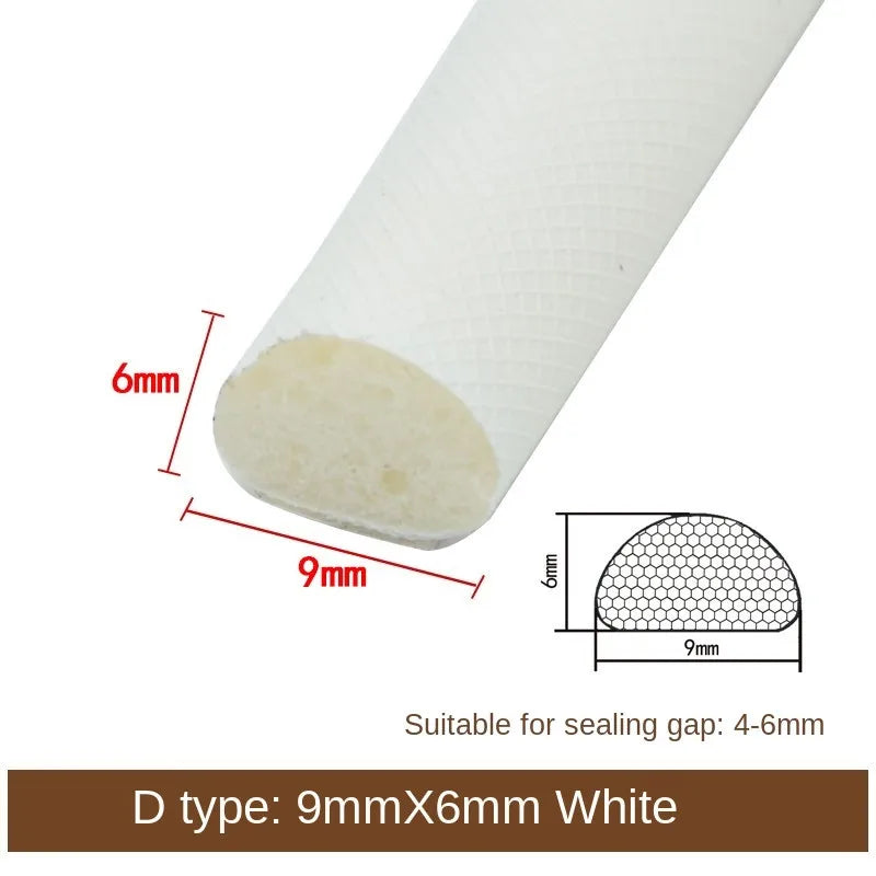 6M PU Foam Gap Filler Anti-Collision Soundproof Sealing Strip Draught Excluder Weather Stripping Door Window