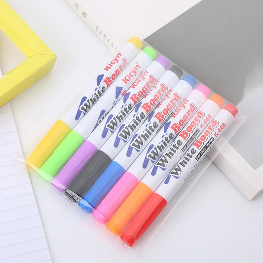 Knysna 12 Colors Whiteboard Marker Pen Erasable Colorful Marker Pens Liquid Chalk Pens School Office Writing Painting Stationary