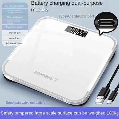 Electronic Weighing Scale Bascula Baño Smart Household Electronic Rechargeable Body Scale Mini Scale Household