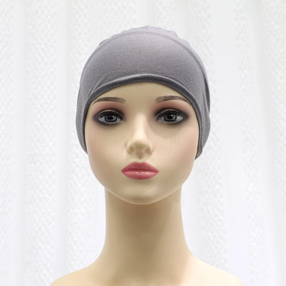 2024 summer new solid color Middle Eastern Malay headscarf solid color Muslim strap bottoming hat headscarf