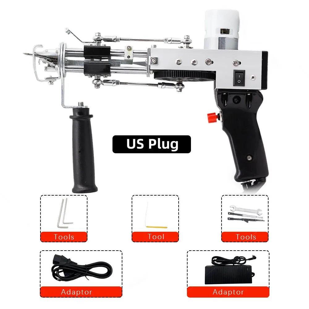 100-240V 2in1 电动簇绒枪 Для Ковров 地毯 Тафтинговый Пистолет 枪织造植绒地毯机 Pistola De Tufting 