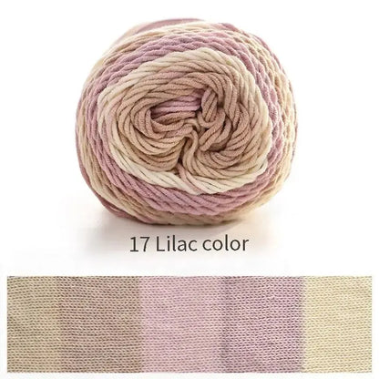 (1PC) 5-Strand Milk Cotton Dyed Rainbow Cotton Handmade DIY Woven Yarn Scarf Pillow Blanket Material Yarn