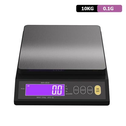 5kg/10kg Rechargeable Kitchen Scale Fully Waterproof LCD Display Stainless Steel Electronic Scale Household Weighing Baking Tool