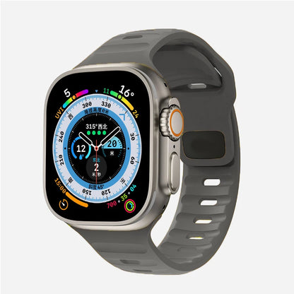 Tali Silikon Asli Baru untuk Jam Tangan Apple Ultra 49mm Gelang Sukan Siri iWatch 9 8 7 45mm 41mm 6 5 4 3 SE2 44mm 40mm Band 