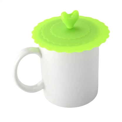 Creative Love Silicone Cup Cover Can Hold A Spoon Household Heatresistant Cup Accessories For Dust Prevention Friend Gift