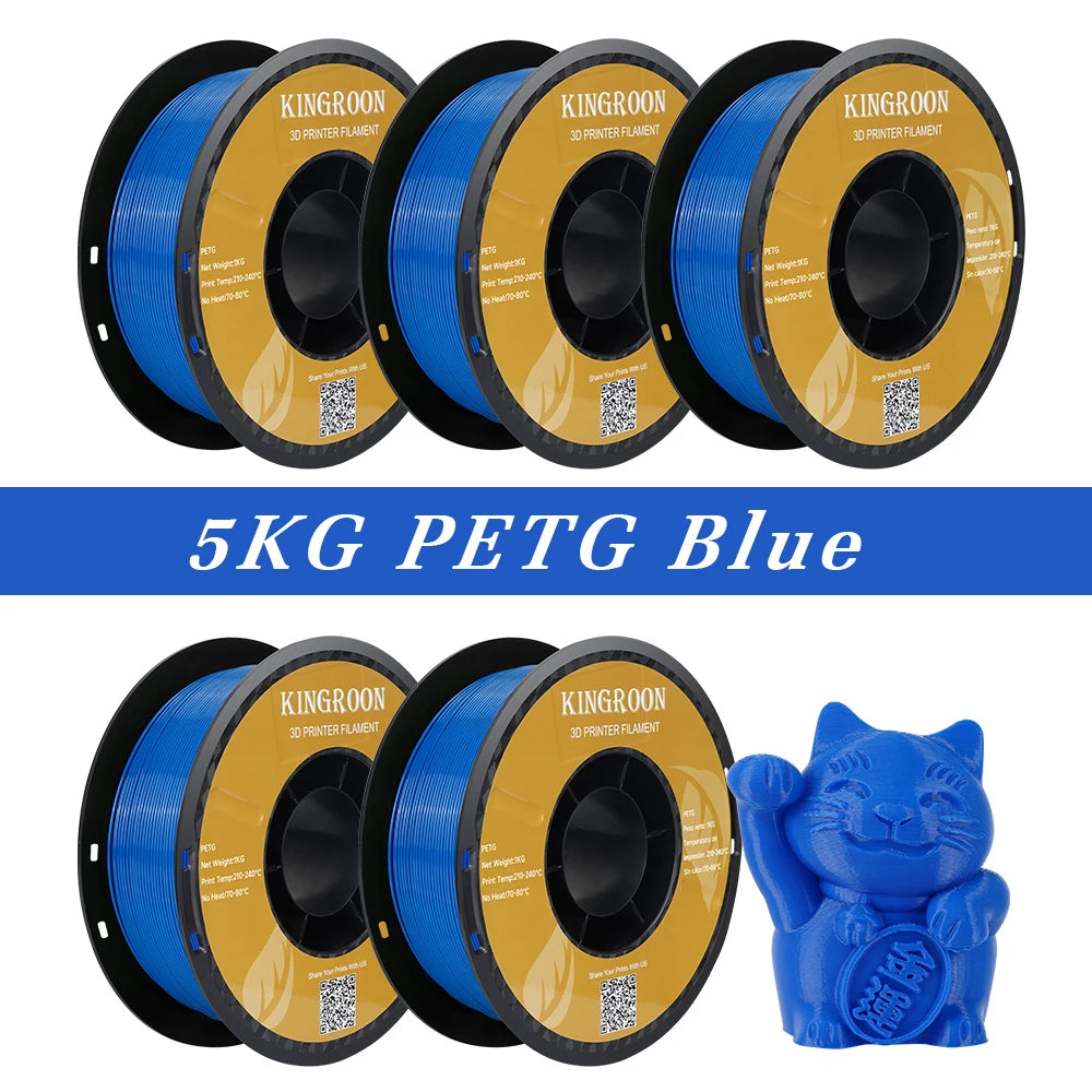 KINGROON 5KG PLA TPU PETG Filamen Warna campuran 1.75mm Plastik Pencetak 3D Tanpa Gelembung Gelembung Bahan Cetakan 3D Borong 