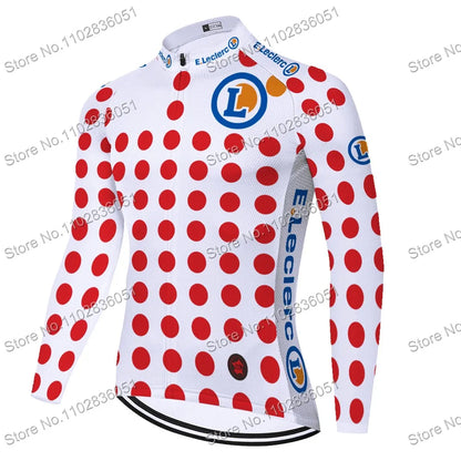 2024 Spain Tour Cycling Jersey Long Sleeve Men TDF Red Green Cycling Clothing Bicycle Tops Road Bike Wear Shirts MTB Uniform