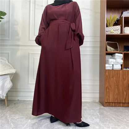 Plain Abaya Dubai Muslim Hijab Dress Elastic Sleeve Basic Closed Abayas for Women Turkey Ramadan Islamic Clothing Kaftan Robe