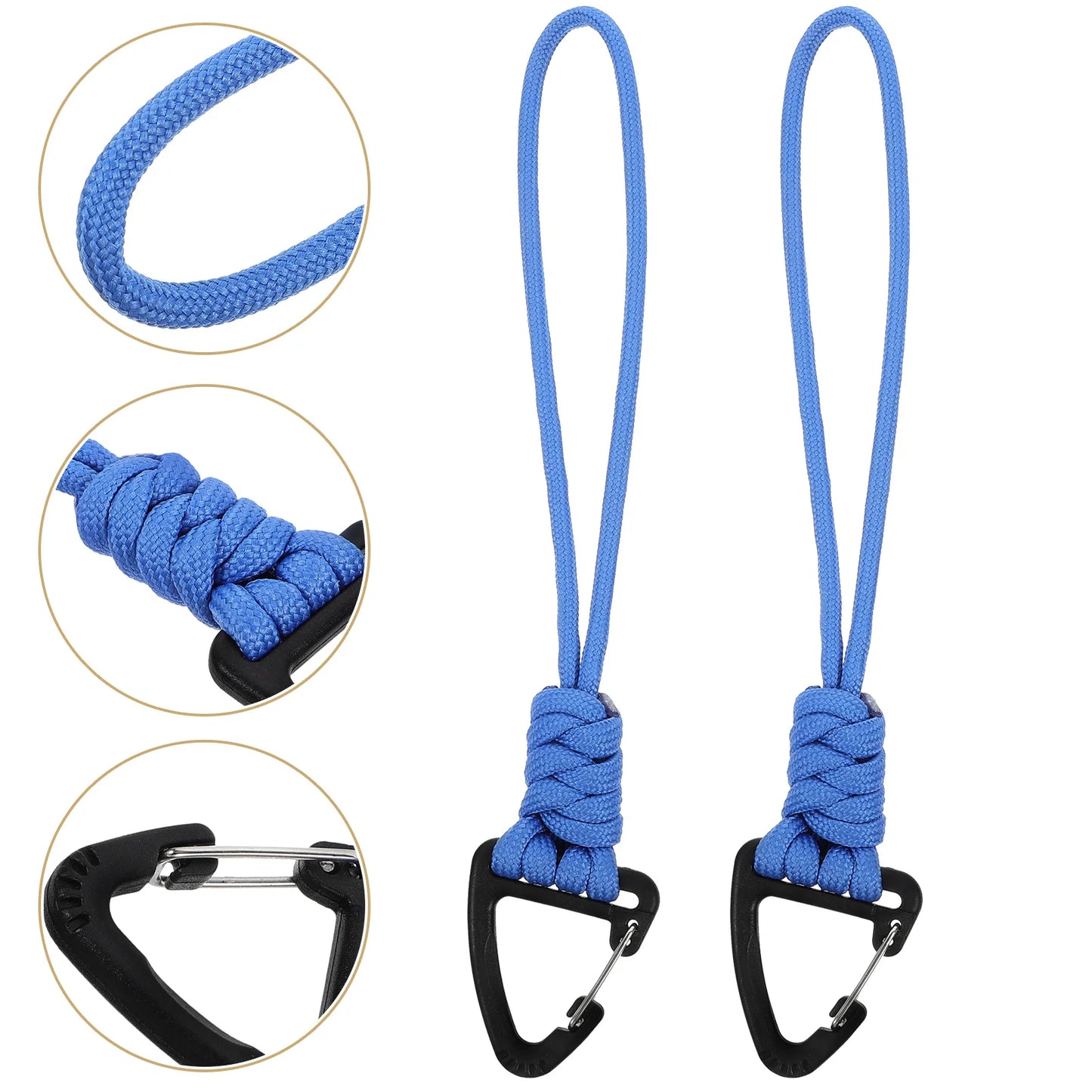 2 Pcs Walking Hiking Pole Holder Keychain Lanyards for Keys Climbing Carabiner Manual Strap