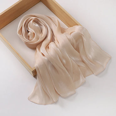 Hotsale Light Weight Plain Shimmery Chiffon Crepe Crinkle Shawl Malaysia Solid Color Glitter Shiny Shimmer Hijab Scarf Women