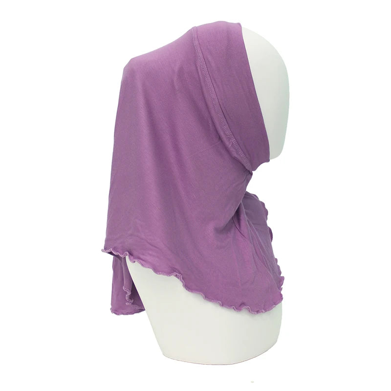 Modal Instant Hijabs for Woman Muslim Islam Turban Solid Mini Style Scarf Amira Soft Plain Colors Ready to Wear Hijab Undercaps