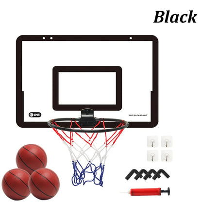 Mini Indoor Basketball Hoop Portable Basketball Hoop with 3 Balls & Inflator Door and Wall Mounted Kids Basketball Hoops Gift