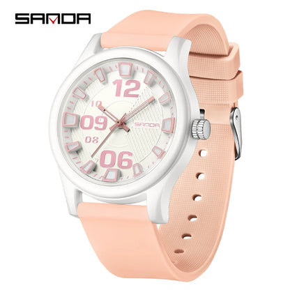 SANDA 3252 Fashion Trend Ladies Boys Young Watch Sports 50M Waterproof Wrist Watch Ladies Watch Casual Clock Relogio Feminino