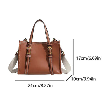 Tote Bag for Women Retro Top Handle Bag Solid Color PU Leather Fashion Crossbody Bag Large Capacity Shoulder Bag Simple Satchel