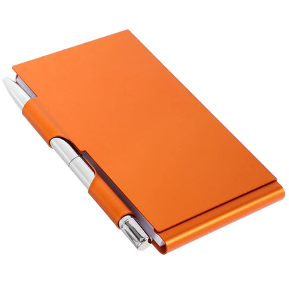 Clamshell Notebook Stylish Metal Holder Multicolor Mini Pocket Notepad Small Paper Portable Office Tearable Notebook with Pen