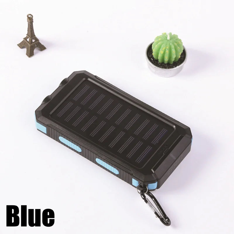 20000mAh Portable Power Bank Fast Charging Solar Power Bank with LED Light Outdoor Waterproof for IOS Android USB-A and USB-C