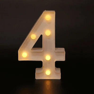 Decorative Name Letters Alphabet Letter LED Lights Luminous Number Lamp Night Light Wedding Birthday Christmas Party Decor Home