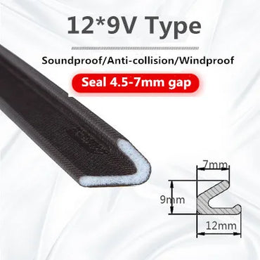 6M Self-adhesive Door Window Sealing Strip Dustproof Soundproof Foam Insulation V-type Weather Stripping Door Seal Gap Filler