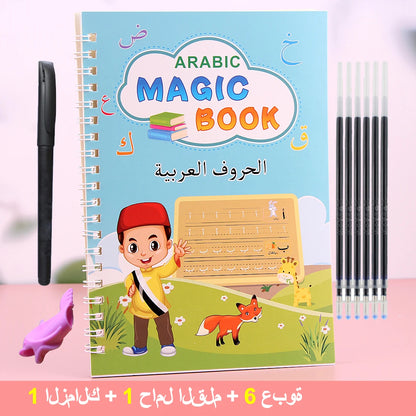 Buku Salinan Bahasa Arab Kanak-kanak Dengan Pen Amalan Buku Tulisan Ajaib Boleh Digunakan Semula Percuma Lap Tulisan Tangan Kanak-kanak Belajar Awal 