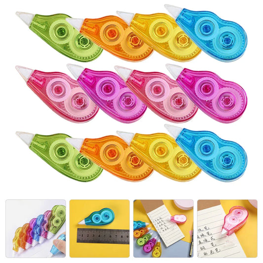 12 Pcs Correction Tape Studying White Out Portable Cute School Supplies Aesthetic Students Tools Corrector Writing Tipex