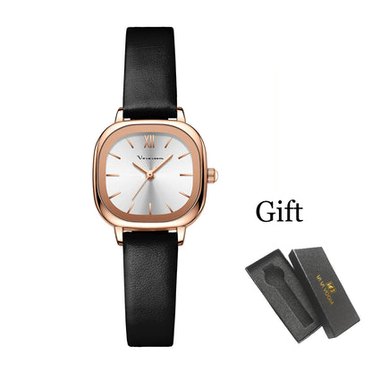 Women Quartz Watch Fashionable Square Leather Casual Minimalist Style Rose Gold Watch 1PC Top brand Girls for Watch Dropshipper