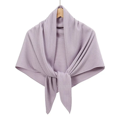 Plain Wrinkle Square Pleated Scarf Satin Shawls Wrap Stole Muslim Hijab 90*90cm Malaysia Kerchief Bandanas Headband Silk Scarves