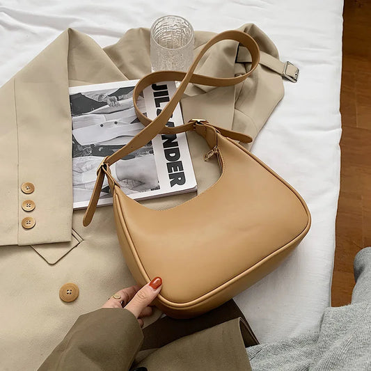 HOCODO Fashion Shoulder Bags For Women 2022 Casual Crossbody Bags For Women Pu Leather Solid Color Simple Handbags Women'S Bag