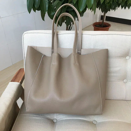 Genuine Leather Shoulder Bag For Women 2022 New Luxury Natural Leather Bag Laptop Handmade Large Shoulder Handbag Big Handbags