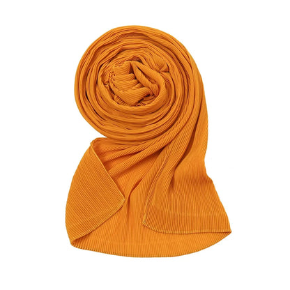 Big Size Pleated Chiffon Hijab Scarf for Muslim Women Turban Pashmina Shawls and Scarves Women Bandana Headband Hijabs Headscarf