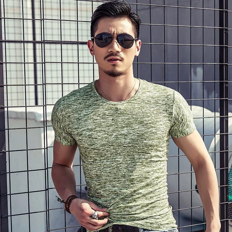 Camo Colorful T-Shirts Mens Plain Color Summer Male Casual Short Sleeve O-Neck Tees Tops XXXL Clothes