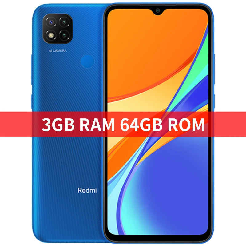 Versi Global Xiaomi Redmi 9C 3GB+64GB/ 4GB+128GB Telefon Pintar 13MP Kamera Helio G35 6.53" Paparan 5000mAh Bateri Telefon Pintar 