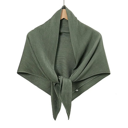 Plain Wrinkle Square Pleated Scarf Satin Shawls Wrap Stole Muslim Hijab 90*90cm Malaysia Kerchief Bandanas Headband Silk Scarves