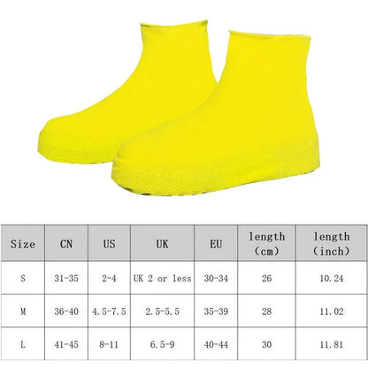 1 Pair Silicone WaterProof Shoe Covers Lip-resistant Rubber Rain Boot Rain Gear Overshoes Accessories for Outdoor Rainy Day