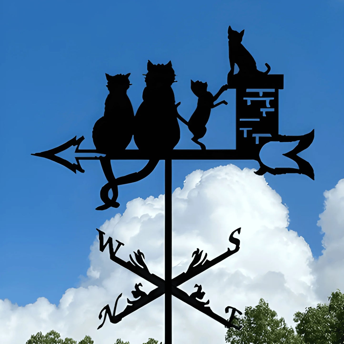 Garden Decorations Outdoor Wind Vane Greenhouse Garden Supplies Witch Dog Sailboat Eagle Rooster Weather Vane Shed Roof Iron Art