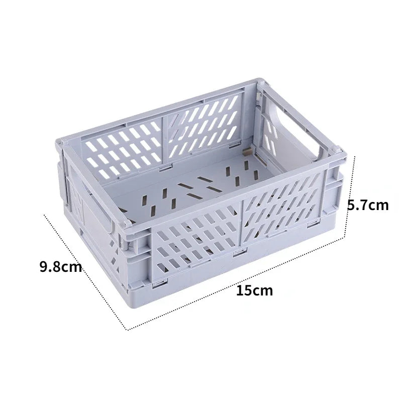 Plastic Foldable Storage Crate Folding Box Basket Stackable Cute Makeup Jewellery Toys Boxes for Storage Box Organizer Portable