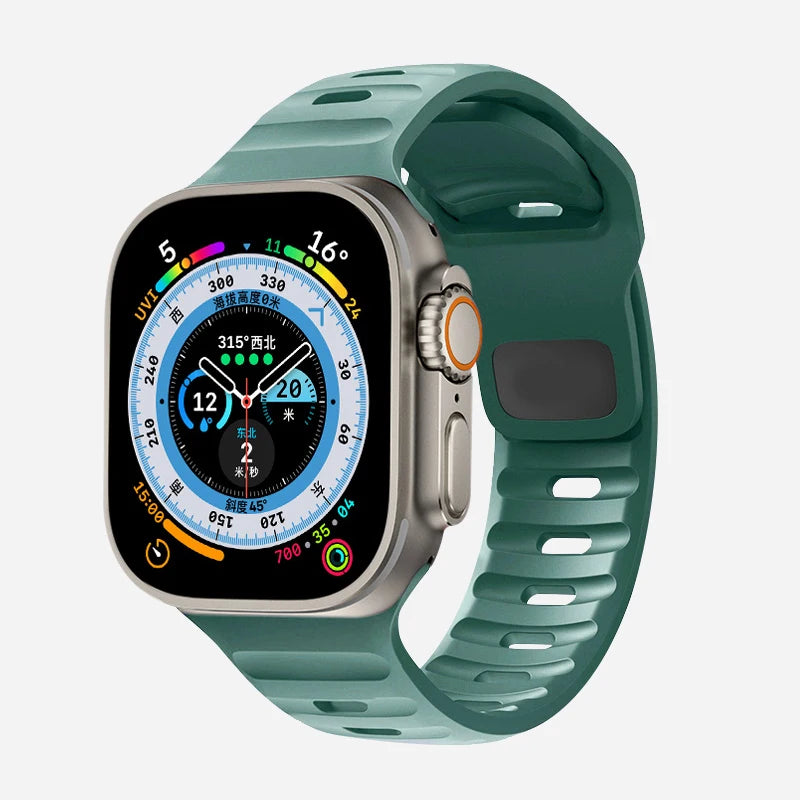 Tali Silikon Asli Baru untuk Jam Tangan Apple Ultra 49mm Gelang Sukan Siri iWatch 9 8 7 45mm 41mm 6 5 4 3 SE2 44mm 40mm Band 