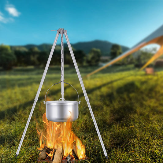 Penyangkut Tripod Perkhemahan dengan Beg Penyimpanan untuk Aktiviti Luaran Menggantung Panggangan Barbeku Periuk Cerek Dapur &amp; Aksesori Luaran 