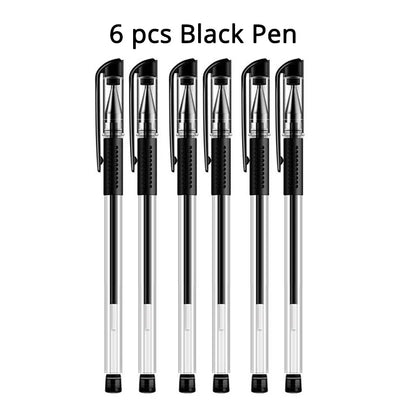 Set Pen Gel Hitam Biru Ballpoint 0.5 mm Isi Semula Cute Sekolah &amp; bekalan pen menulis pejabat Alat Tulis Korea Kawaii