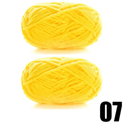 2pcsX50g Benang Baldu Tebal Buatan Tangan DIY Mengait Benang Talian Bulu Topi Selendang Benang Chenille Lembut Knit Wol 