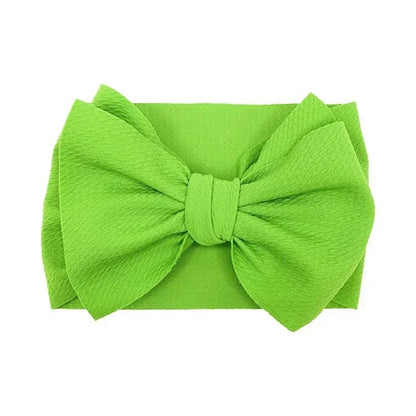 Fashion Handmade Bowknot Elastic Wide Hairband Toddler Solid Color Big Bows Headband Baby Girls Headwear Holiday Gifts