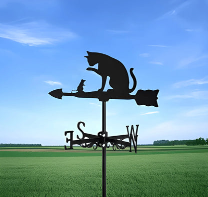 Garden Decorations Outdoor Wind Vane Greenhouse Garden Supplies Witch Dog Sailboat Eagle Rooster Weather Vane Shed Roof Iron Art