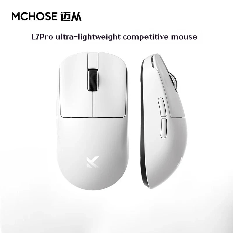 MCHOSE L7 Gaming Mouse 8K Polling Rate Customized Mouse With 8K Dongle 2.4g BT Wireless 39g Lightweight Low Latency Gaming Mouse