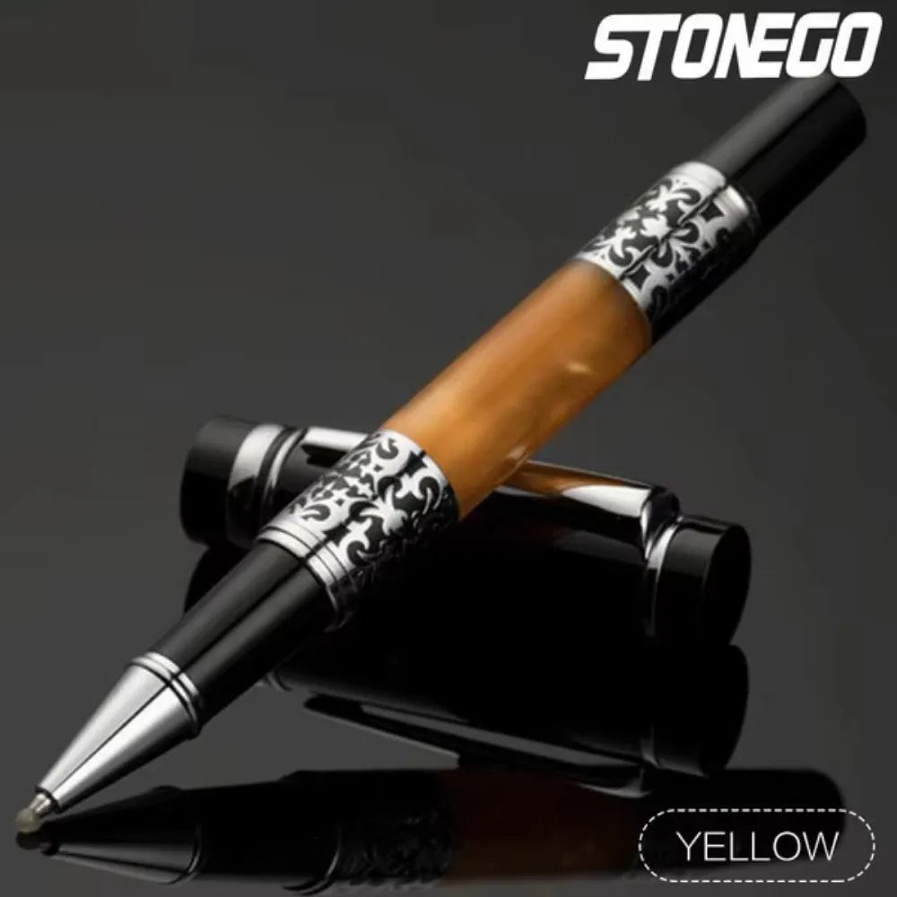 STONEGO Classic Metal Signature Pen, Retractable Roller Ball Pens Office Luxury Metal Signature Pen Fine Point (0.5mm)