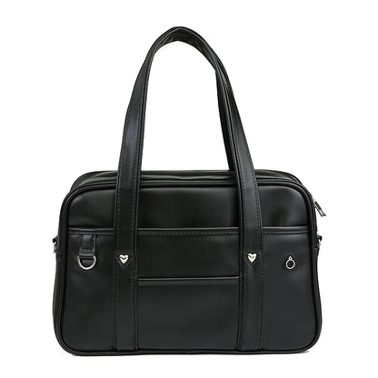 Japanese Women Handbags Men's Large Capacity Commuter Briefcase College Student School Travel Shoulder Bags PU Leather Satchels